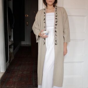 NWOT Cecile McLorin Salvant x Salter House Linen Robe, Natural size Medium